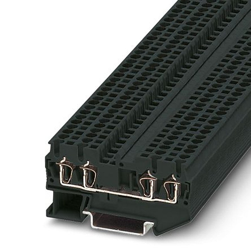 Phoenix Contact 3037452 ST 2.5-QUATTRO BK Series Feed Through Terminal Block Black, 2.5mm², Spring Cage, ATEX