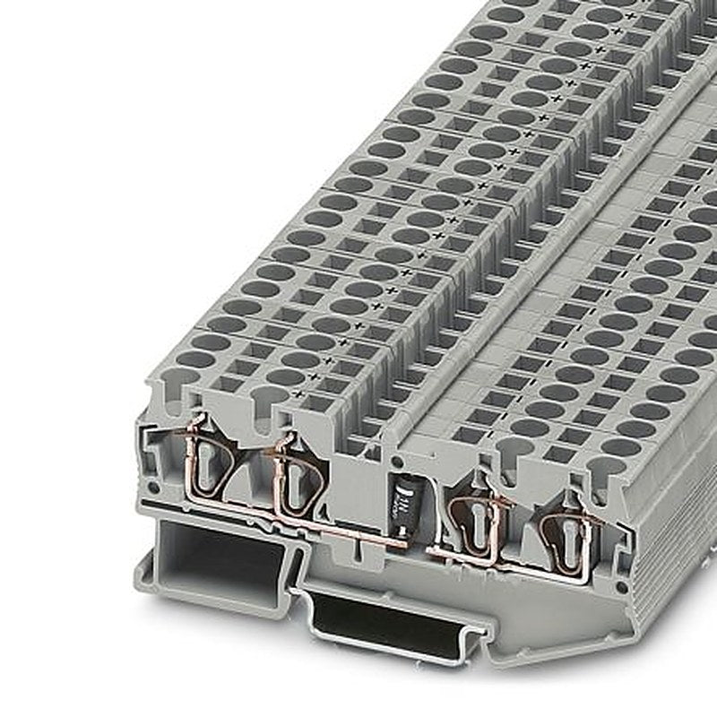 Phoenix Contact 3037782 ST 4-QUATTRO-DIO 1N 5408/L-R Series DIN Rail Terminal Block Grey, 0.08mm², 6 mm², 1-Level,
