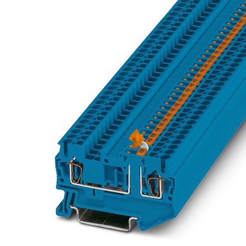 Phoenix Contact 3037818 ST 2.5-MT BU Series DIN Rail Terminal Block Blue, 0.08mm², 4 mm², 1-Level, Spring Cage