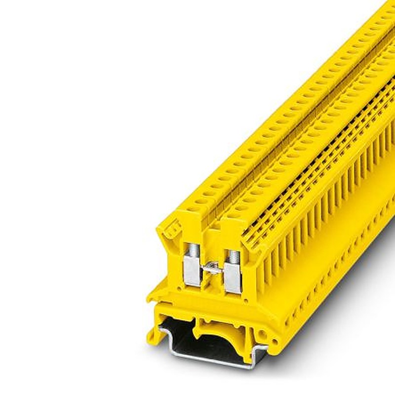 Phoenix Contact 3038011 UK2.5 N YE Series Feed Through Terminal Block Yellow, 2.5mm², 1-Level, Screw