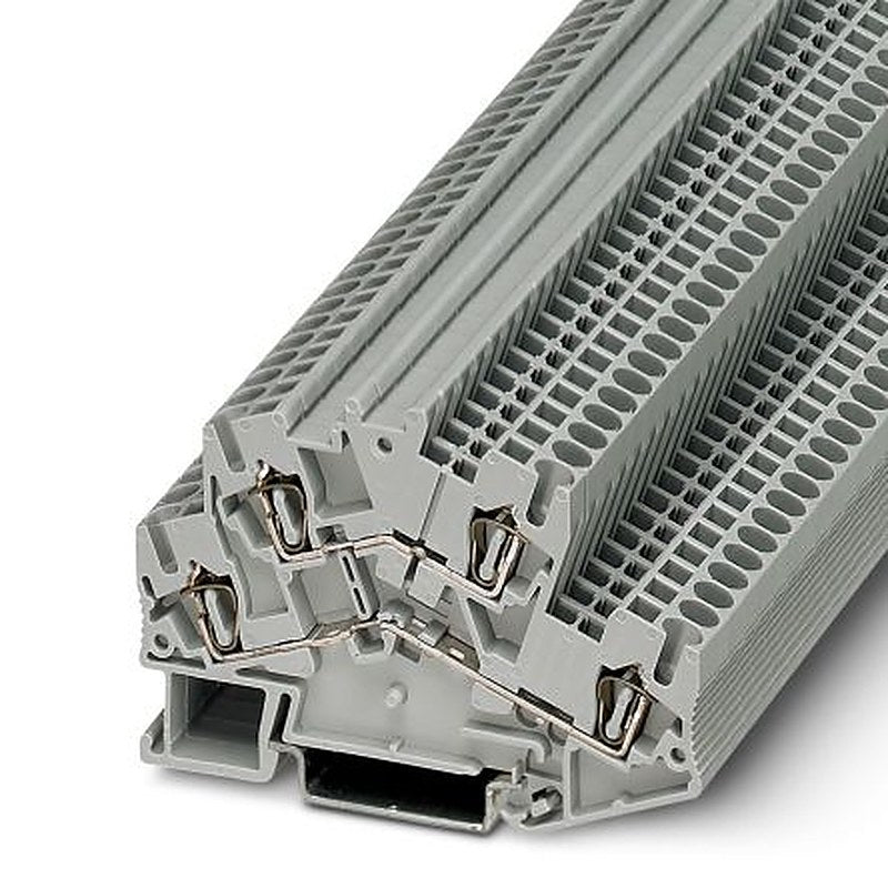Phoenix Contact 3038464 STTBS 2.5 Series DIN Rail Terminal Block Grey, 0.08mm², 4 mm², 2-Level, Spring Cage, IECEx PTB