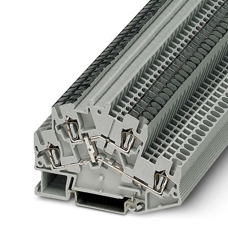 Phoenix Contact 3038477 STTBS Clipline Series DIN Rail Terminal Block Grey, 0.08mm², 4 mm², 2-Level, Spring Cage, IECEx