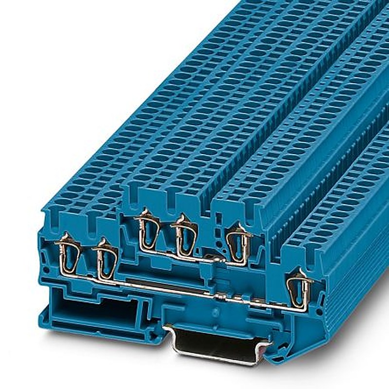 Phoenix Contact 3038529 STTB Series Double Level Terminal Block Blue, 0.08mm², 4 mm², 2-Level, Spring Cage