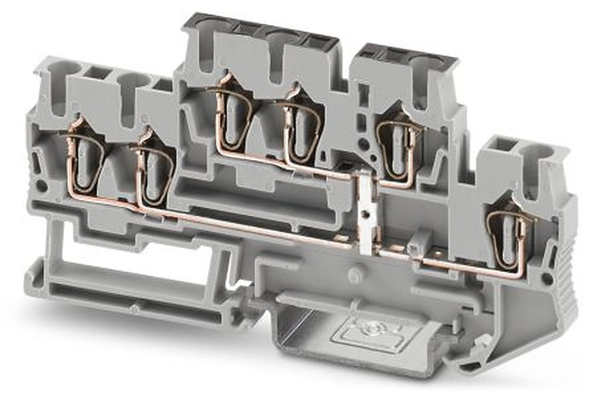 Phoenix Contact 3038545 STTB 2.5-TWIN-PV Series Double Level Terminal Block Grey, 0.08mm², 4 mm², 2-Level, Spring Cage
