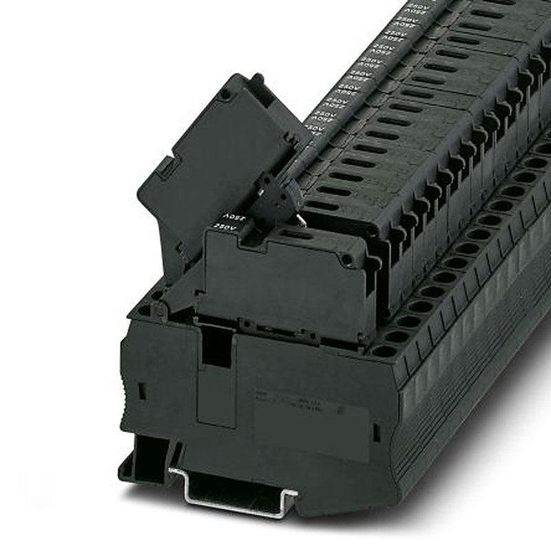 Phoenix Contact 3038778 ST 4-HESILA 250 (6.3X32) Series Non-Fuse DIN Rail Terminal Black, 1-Level, Spring Cage