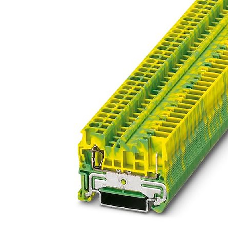 Phoenix Contact 3040025 ST 2.5/ 1P-PE Series Feed Through Terminal Block Green, Yellow, 2.5mm², 1-Level, Spring Cage