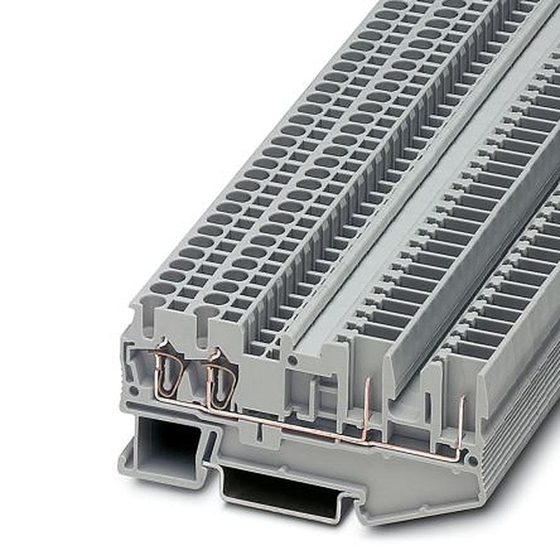 Phoenix Contact 3040038 ST 2.5-QUATTRO/2P Series Feed Through Terminal Block Grey, 0.08mm², 4 mm², 1-Level, Spring Cage