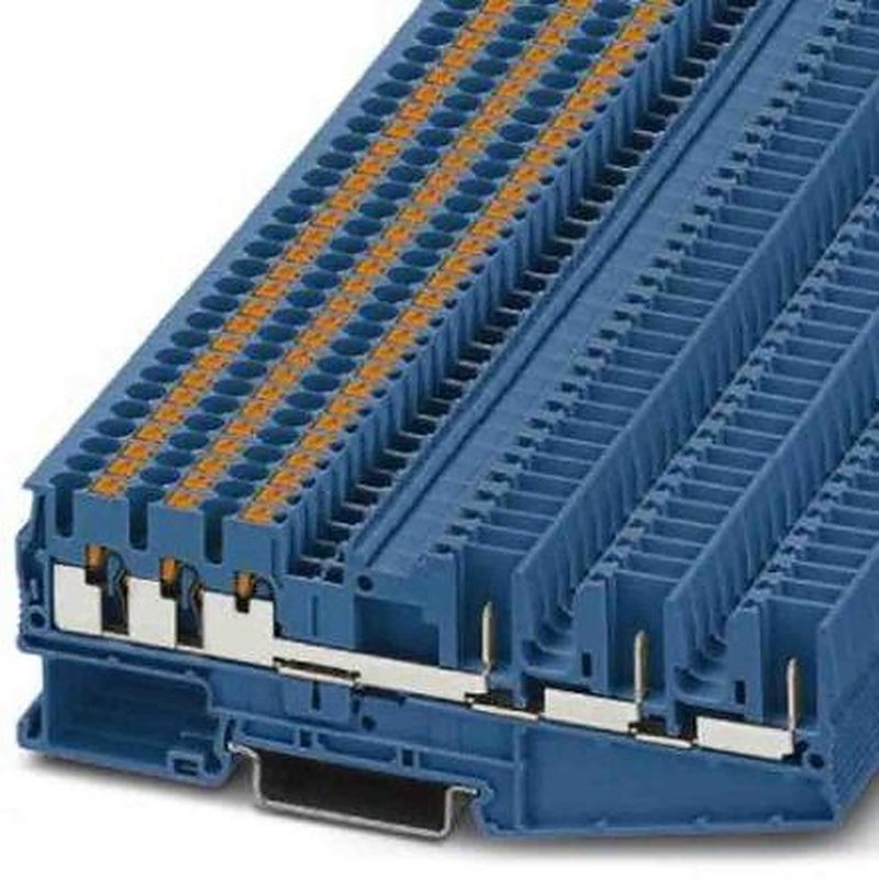 Phoenix Contact 3040048 Feed Through Terminal Block Blue, 0.14mm², 4 mm², 1-Level, Push-in
