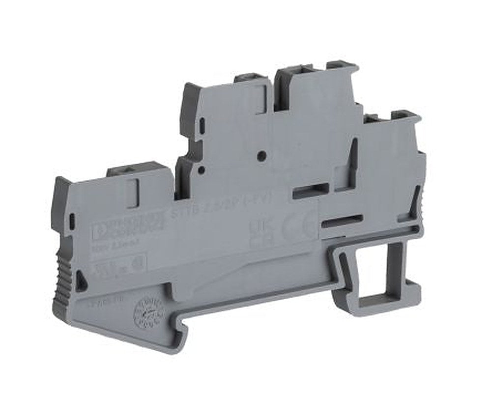 Phoenix Contact 3040054 STTB 2.5/ 2P Series Feed Through Terminal Block Grey, 2.5mm², 2-Level, Spring Cage