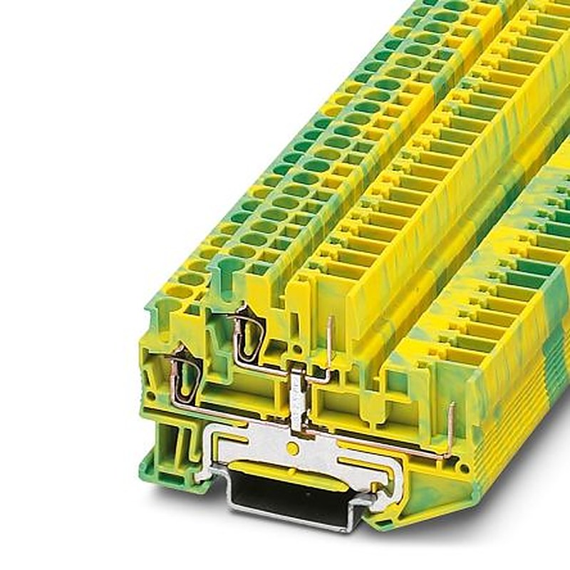 Phoenix Contact 3040067 STTB 2.5/2PPE Series Double Level Terminal Block Yellow, Green, 0.08mm², 4 mm², 2-Level, Spring
