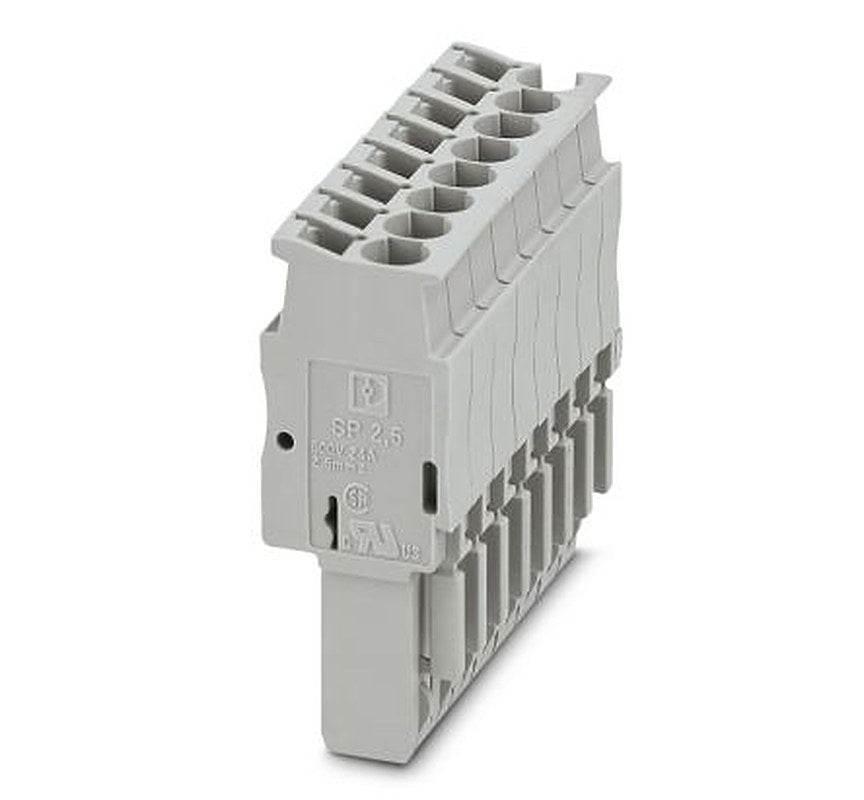 Phoenix Contact SP Series Terminal Plug, 8-Way, 12AWG, 28 AWG Wire, 24A Spring Cage