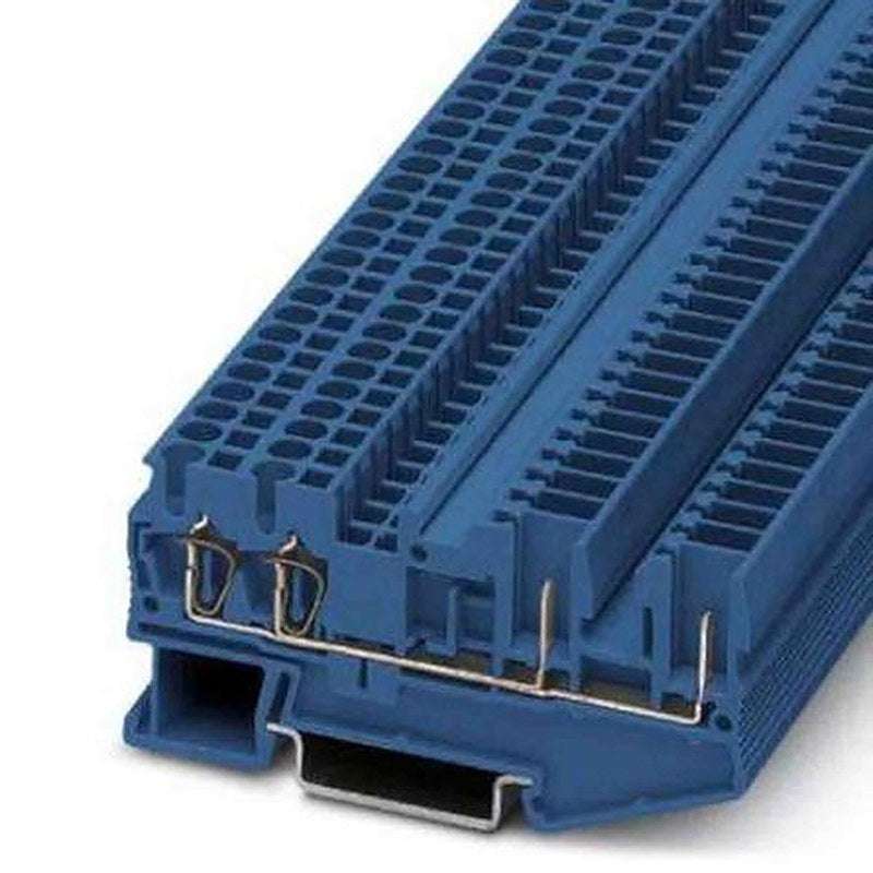 Phoenix Contact 3040669 ST2 Series Feed Through Terminal Block Blue, 0.08mm², 4 mm², 1-Level, Spring Cage