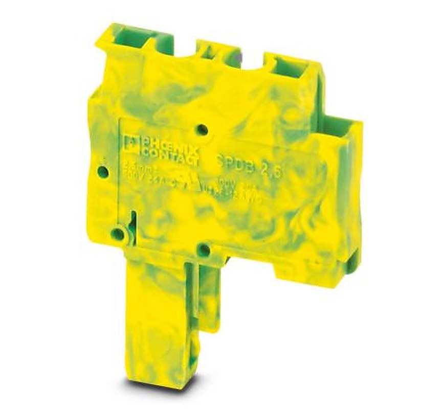 Phoenix Contact SPDB 2.5/1 GNYE Series Terminal Plug for Use with DIN Rail