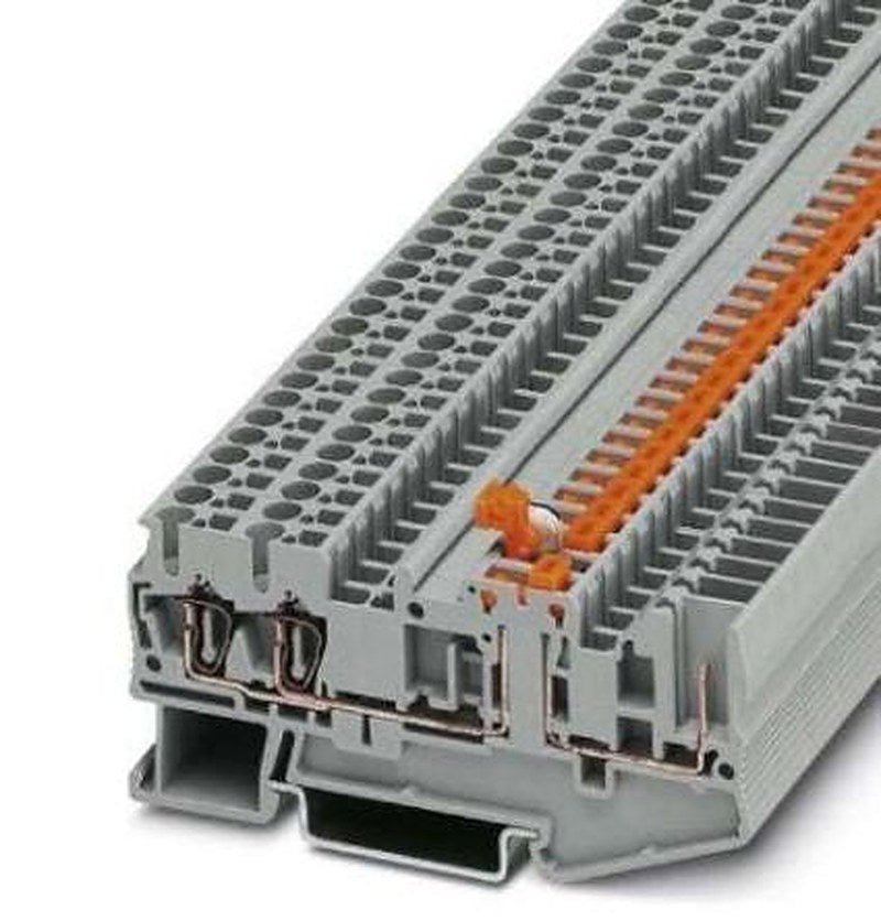 Phoenix Contact 3040766 ST Series DIN Rail Terminal Block Grey, 0.08mm², 4 mm², 1-Level, Spring Cage