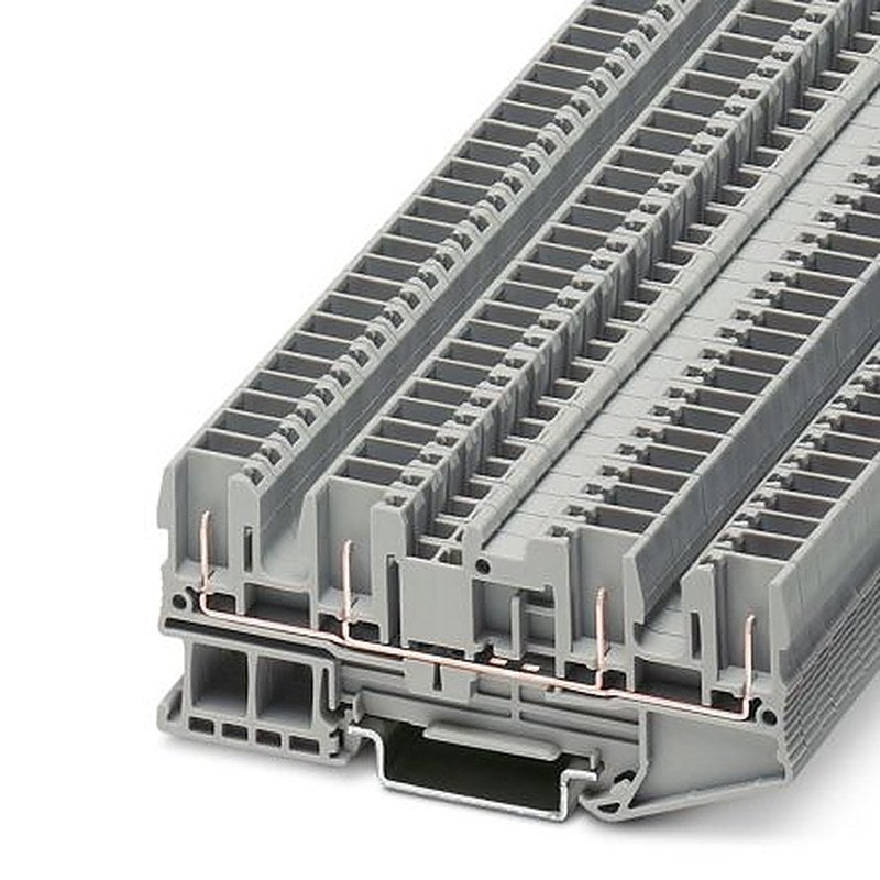 Phoenix Contact 3042159 ST 2.5-QUATTRO/4P Series DIN Rail Terminal Block Grey, 0.08mm², 4 mm², 1-Level, Plug-In