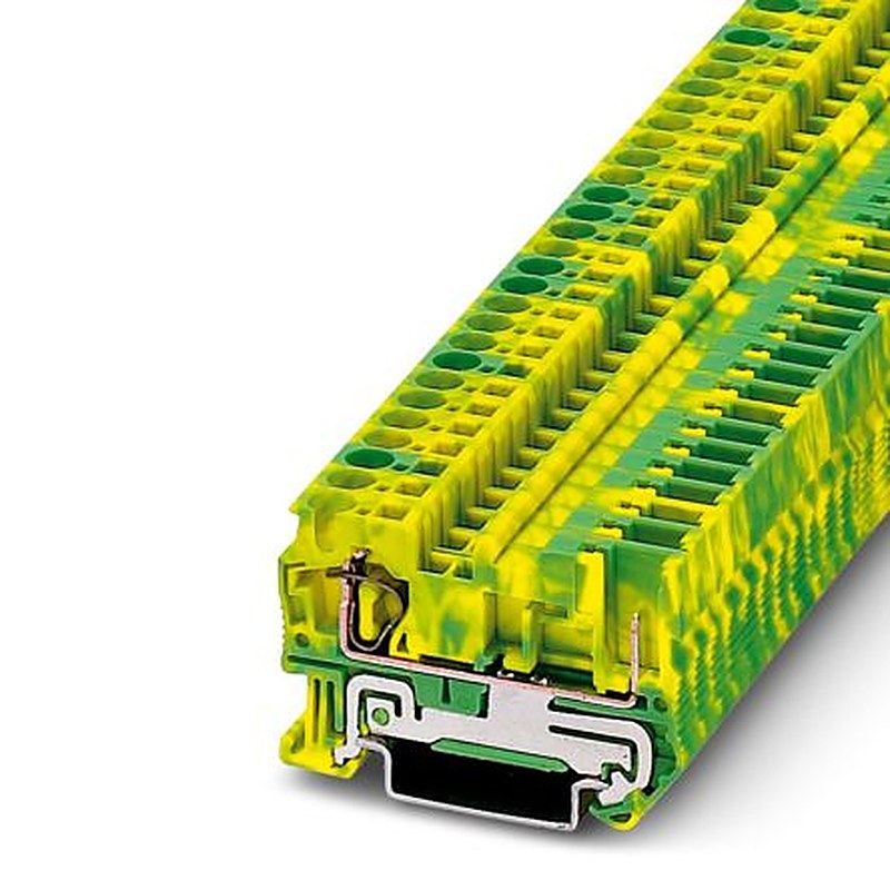 Phoenix Contact 3042722 ST 4/ 1P-PE Series DIN Rail Terminal Block Yellow, Green, 0.08mm², 6 mm², 1-Level, Spring Cage