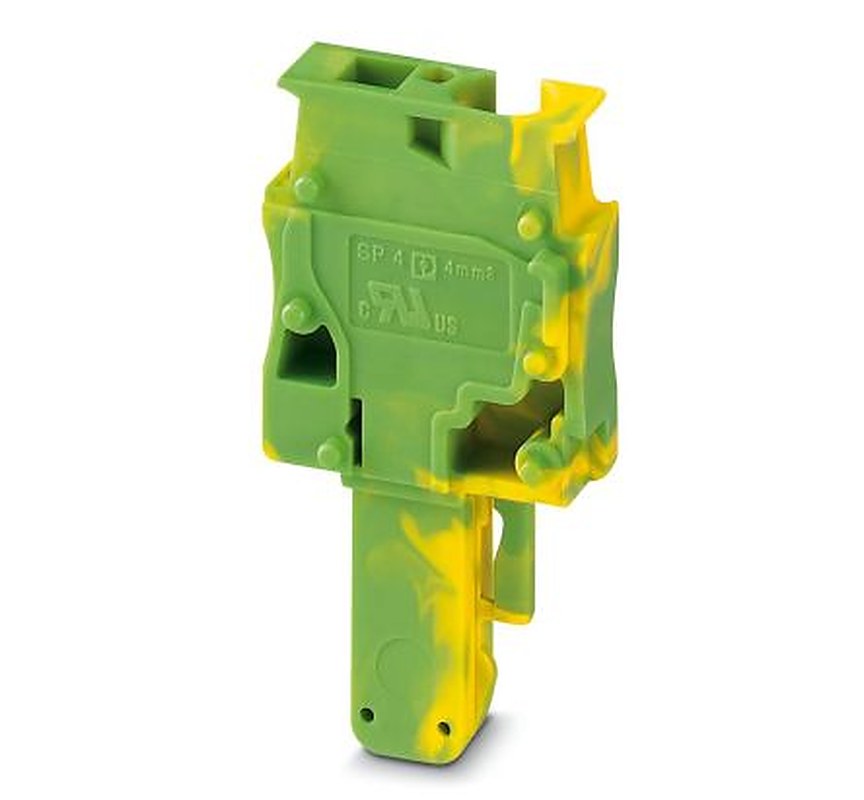 Phoenix Contact SP 4/1-R GNYE Series Terminal Plug for Use with DIN Rail
