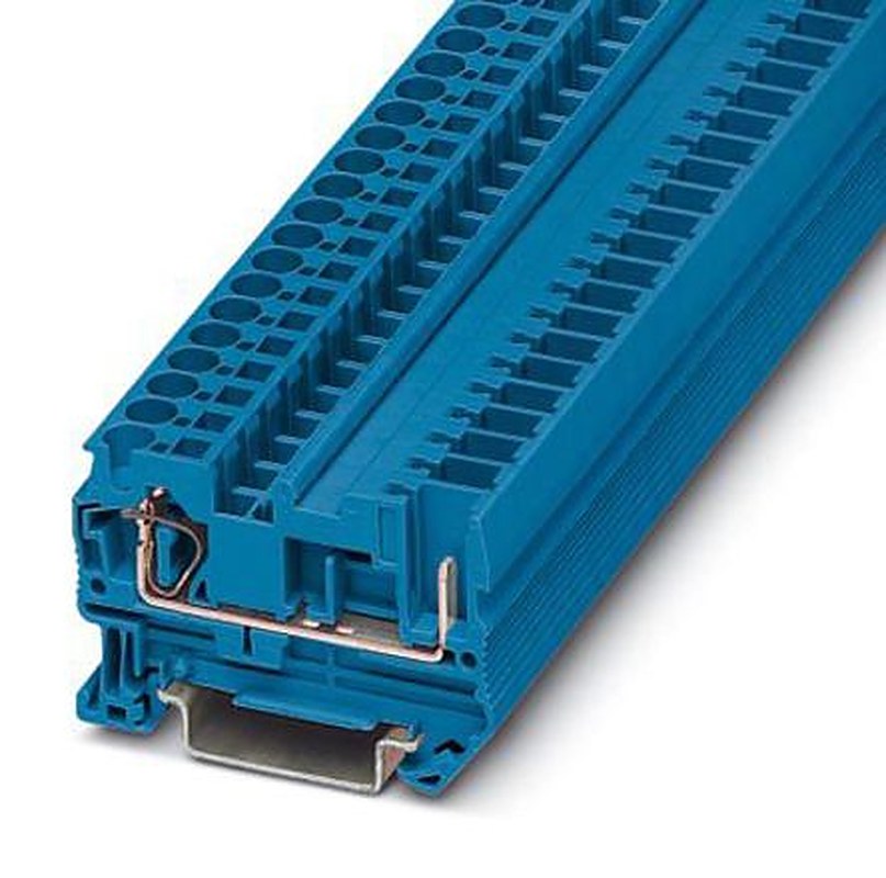 Phoenix Contact 3042874 ST 4/1P BU Series Feed Through Terminal Block Blue, 4mm², 1-Level, Spring Cage