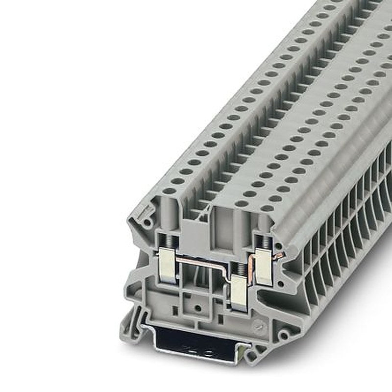 Phoenix Contact 3044364 UT 4-TWIN Series Feed Through Terminal Block Grey, 0.14mm², 6 mm², 1-Level, Screw, IECEx KEM