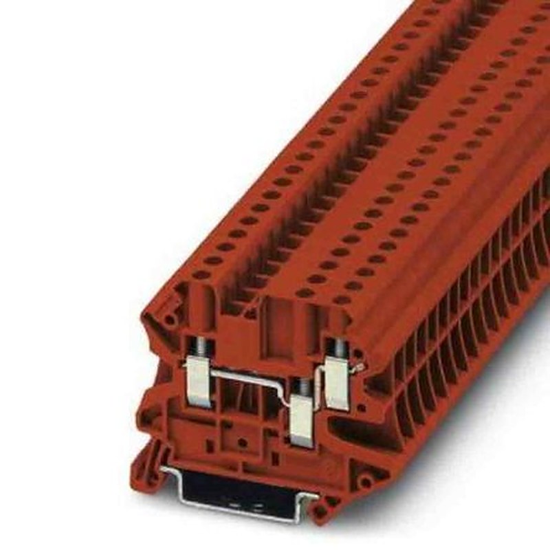 Phoenix Contact 3044365 UT 4 Series Feed Through Terminal Block Red, 0.14mm², 6 mm², 1-Level, Screw, IECEx/ATEX