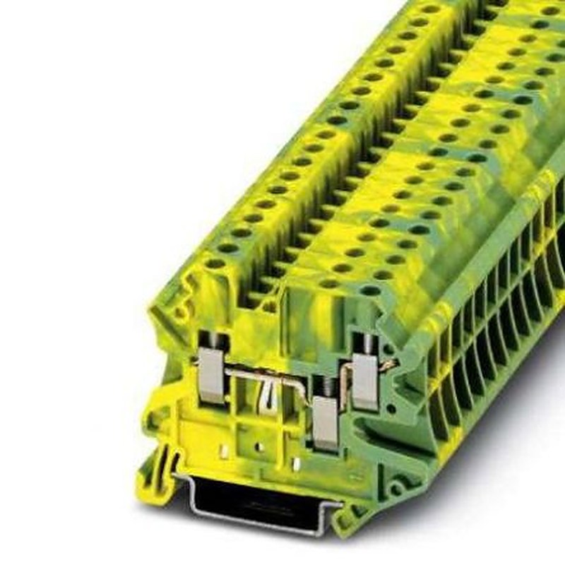 Phoenix Contact 3-Way Ground Terminal Block, 6mm², 10AWG, 26 AWG Wire, Screw, Polyamide Housing, IECEx/ATEX