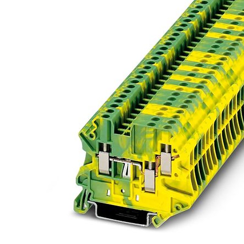 Phoenix Contact 3044539 UT 2.5-TWIN-PE Series Earth Terminal Block Green, Yellow, 2.5mm², 1-Level, Screw