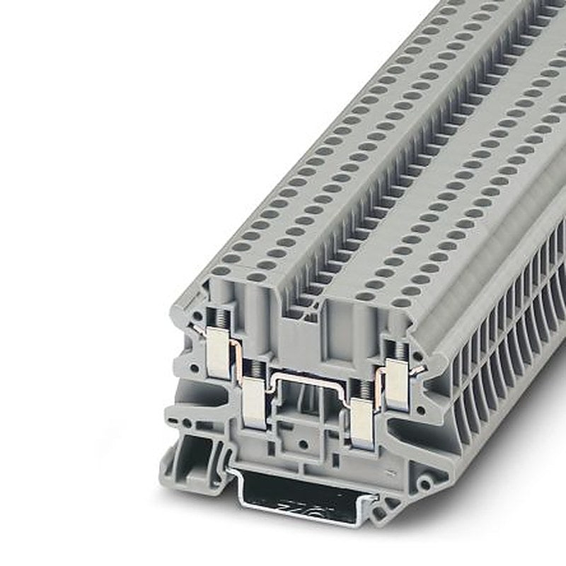 Phoenix Contact 3044542 UT 2.5-QUATTRO Series Feed Through Terminal Block Grey, 0.14mm², 4 mm², 1-Level, Screw, KEMA,