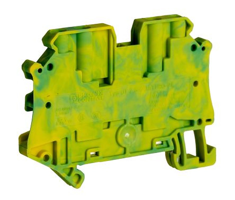 Phoenix Contact 3044568 UT 2.5 Clipline Series Earth Terminal Block Green, Yellow, 2.5mm², 1-Level, Screw