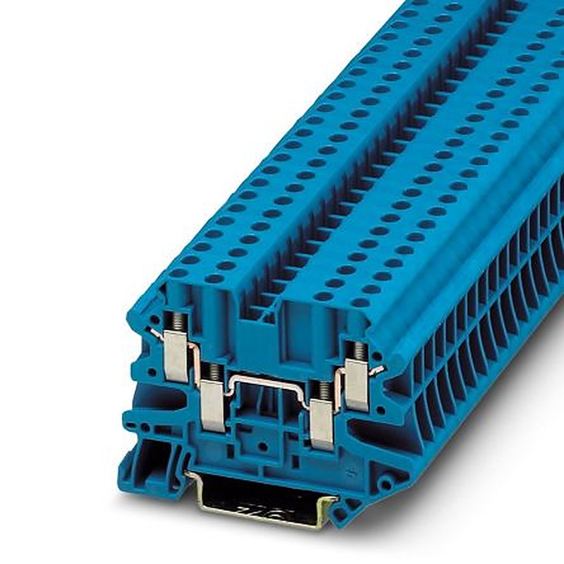 Phoenix Contact 3044584 UT 4 Series Feed Through Terminal Block Blue, 0.14mm², 6 mm², 1-Level, Screw, IECEx/ATEX
