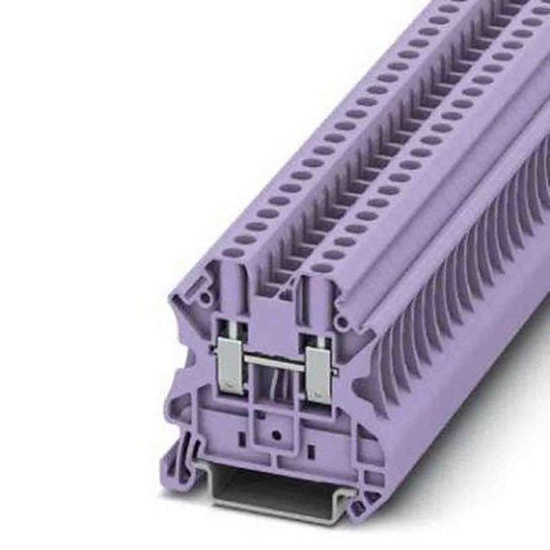 Phoenix Contact 3044607 UT 4 Series Feed Through Terminal Block Violet, 0.14mm², 6 mm², 1-Level, Screw, IECEx/ATEX