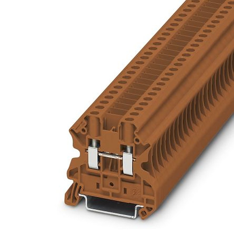 Phoenix Contact 3044611 UT 4-CB BN Series Feed Through Terminal Block Brown, 0.14mm², 6 mm², 1-Level, Screw