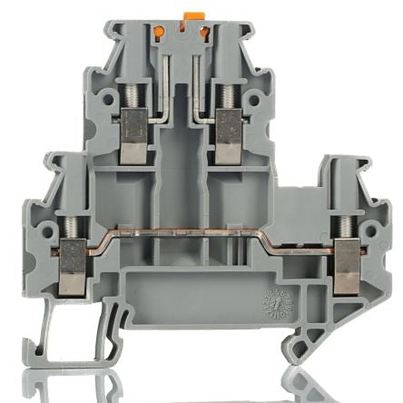 Phoenix Contact 3044640 UTTB 2.5-MT-P/P Series Knife Disconnect Terminal Block Grey, 0.14mm², 4 mm², 2-Level, Screw