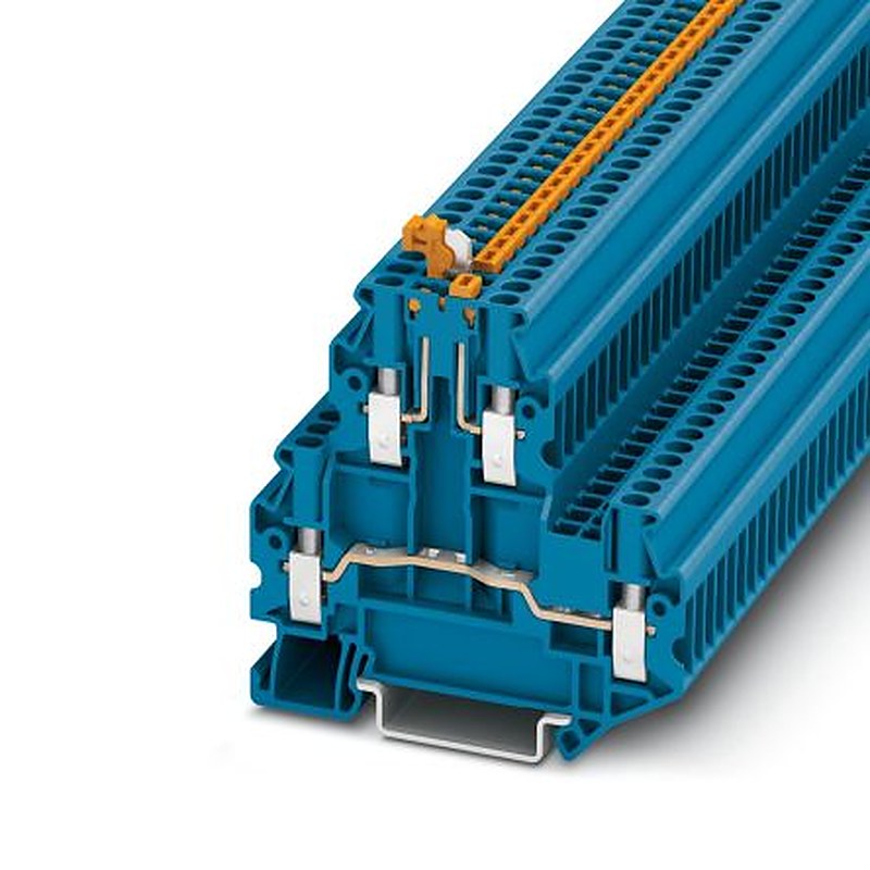 Phoenix Contact 3044641 UTTB 2.5-MT-P/P BU Series Knife Disconnect Terminal Block Grey, 0.14mm², 4 mm², 2-Level, Screw