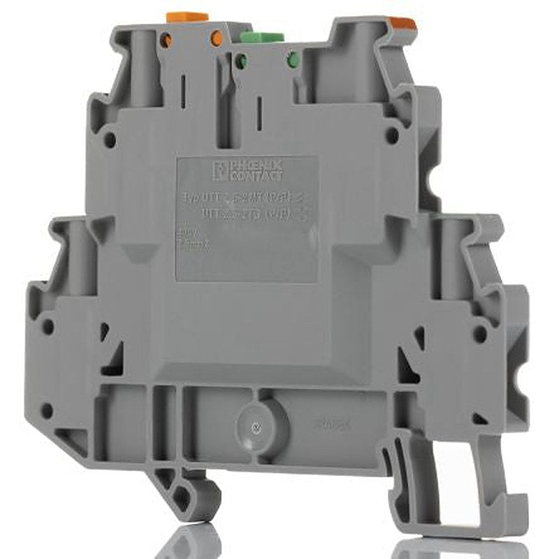 Phoenix Contact 3044670 UTT 2.5-2MT-P/P Series Knife Disconnect Terminal Block Grey, 0.14mm², 4 mm², 2-Level, Screw