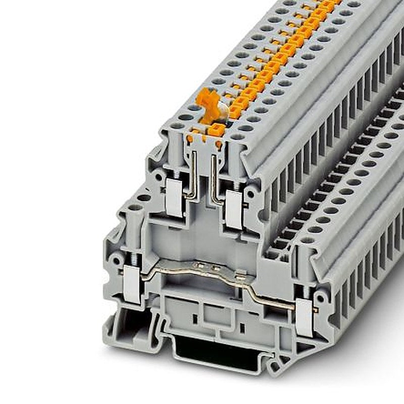 Phoenix Contact 3044775 UTTB 4-MT Series Knife Disconnect Terminal Block Grey, 4mm², 1-Level, Screw