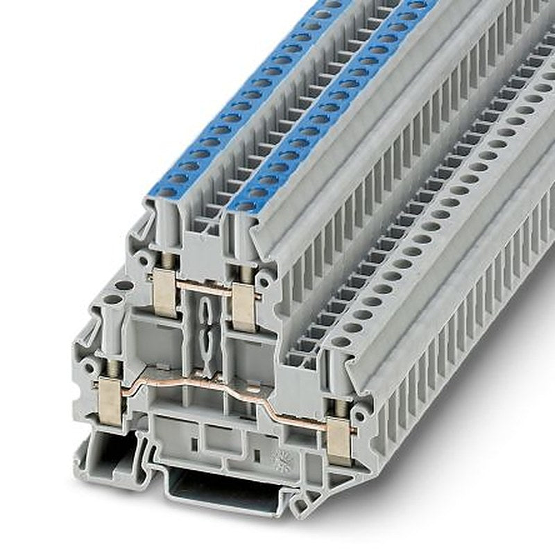 Phoenix Contact 3044788 UTTB 4 Series Feed Through Terminal Block Grey, 0.14mm², 6 mm², 2-Level, Screw, ATEX, IECEx