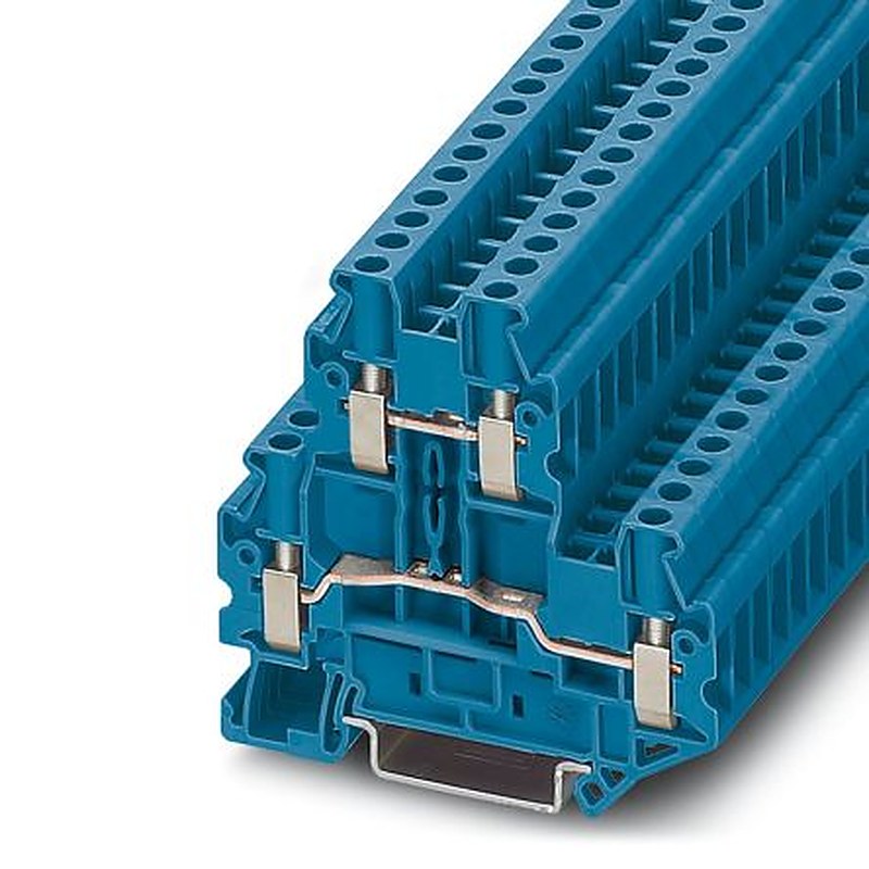 Phoenix Contact 3044791 UTTB 4 BU Series Double Level Terminal Block Blue, 0.14mm², 6 mm², 2-Level, Screw, ATEX, IECEx