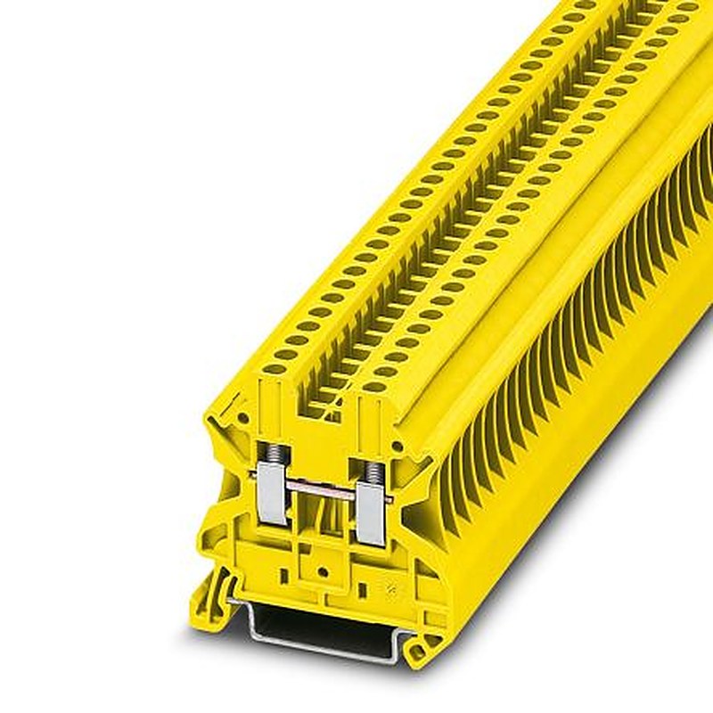 Phoenix Contact 3045059 UT 2.5 YE Series Feed Through Terminal Block Yellow, 5.2mm², 1-Level, Screw