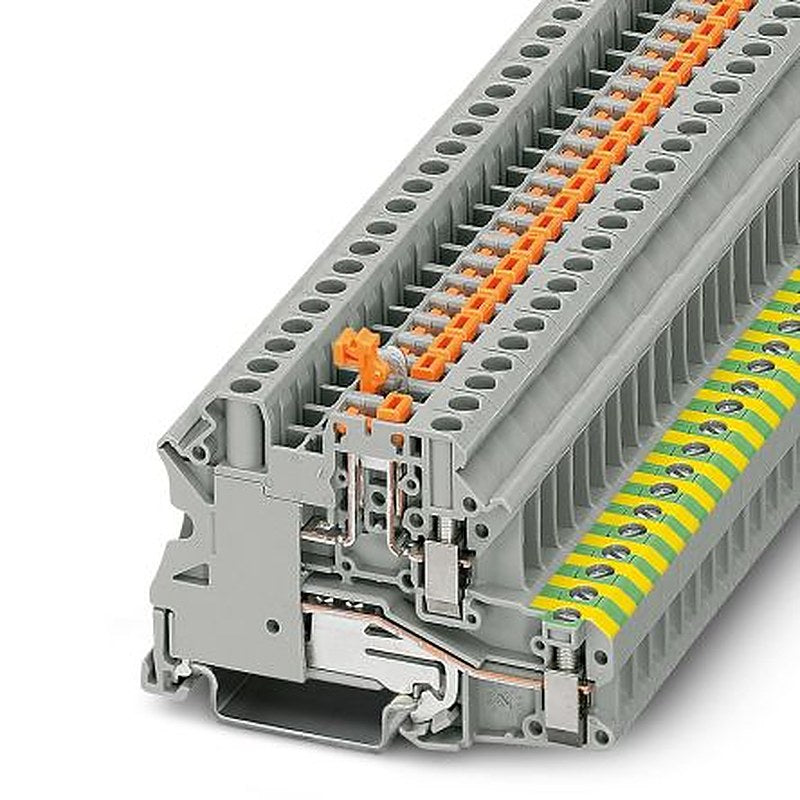Phoenix Contact 3046140 UT 4-PE/MT P/P Series Feed Through Terminal Block Grey, 0.14mm², 6 mm², 1-Level, Screw