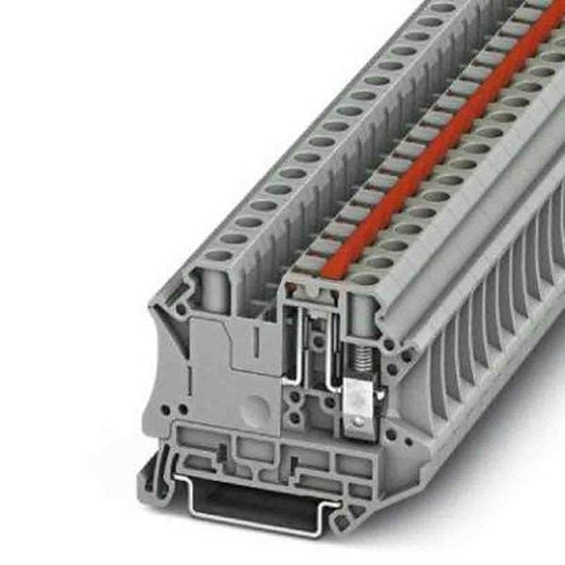Phoenix Contact 3046153 UT Series Knife Disconnect Terminal Block Grey, 0.2mm², 10 mm², 1-Level, Screw