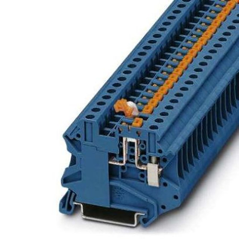 Phoenix Contact 3046265 UT Series Knife Disconnect Terminal Block Blue, 0.14mm², 6 mm², 1-Level, Screw