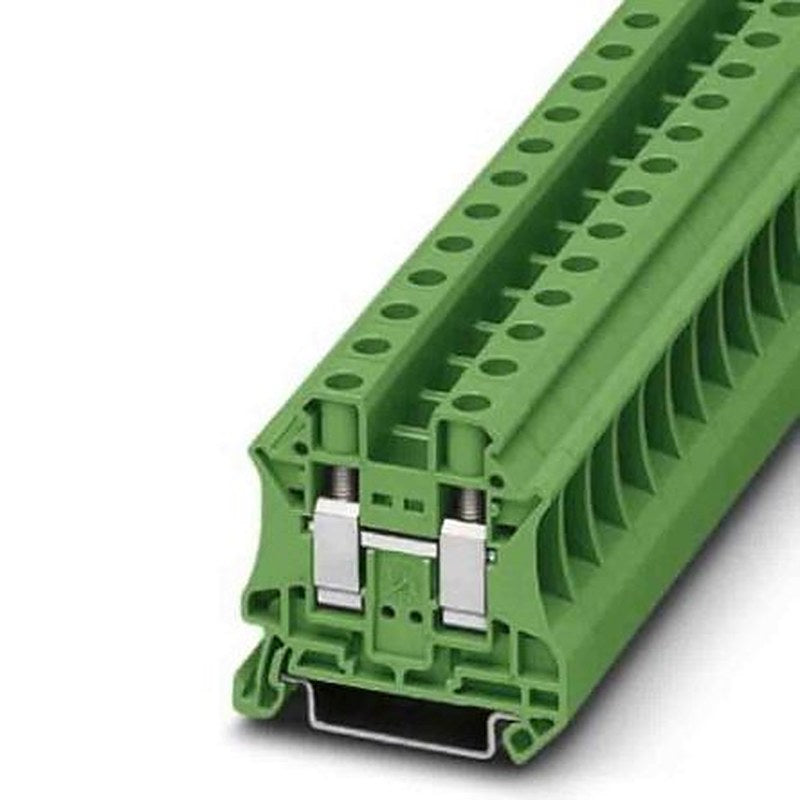 Phoenix Contact 3046333 UT 10 Series Feed Through Terminal Block Green, 0.5mm², 16 mm², 1-Level, Screw, IECEx/ATEX