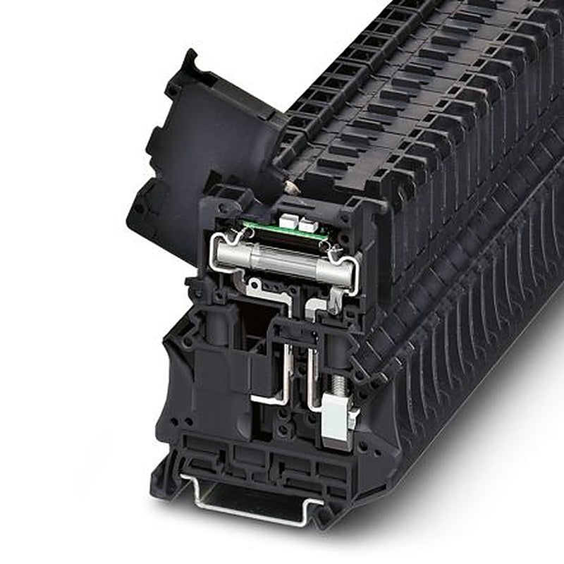 Phoenix Contact 3046427 UT 6-HESILED Series Fuse Modular Terminal Block Black, 0.2mm², 10 mm², 1-Level Fused, Screw