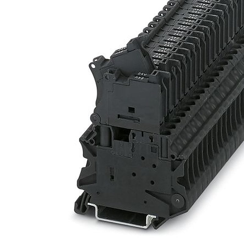 Phoenix Contact 3046540 UT 4-HESILED 24-P/P Series Fuse Modular Terminal Block Black, 0.14mm², 6 mm², 1-Level Fused,