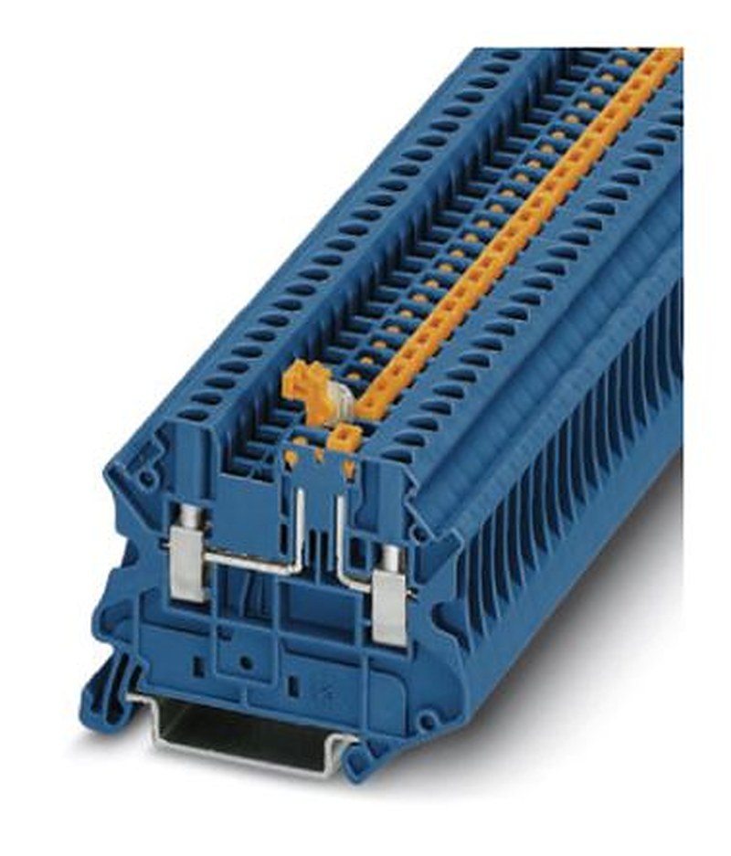 Phoenix Contact 3046553 UT 2.5-MT BU Series Knife Disconnect Terminal Block Blue, 0.14mm², 4 mm², 1-Level, Screw