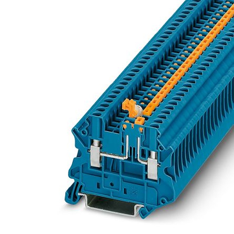 Phoenix Contact 3046566 UT 2.5-MT P/P BU Series Knife Disconnect Terminal Block Blue, 1-Level, Screw