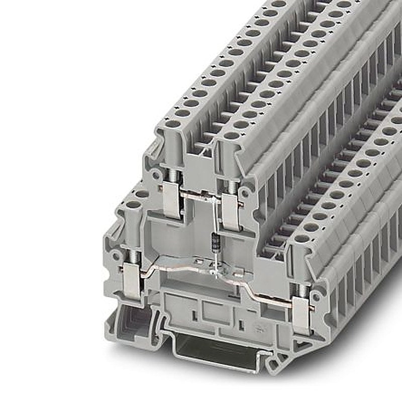 Phoenix Contact 3046650 UTTB 2.5-DIO/O-U Series Component Terminal Block Grey, 2.5mm², 2-Level, Screw