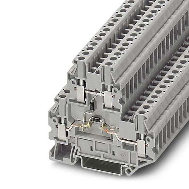 Phoenix Contact 3046676 UTTB 2.5 Clipline Series Component Terminal Block Grey, 0.14mm², 4 mm², 2-Level, Screw