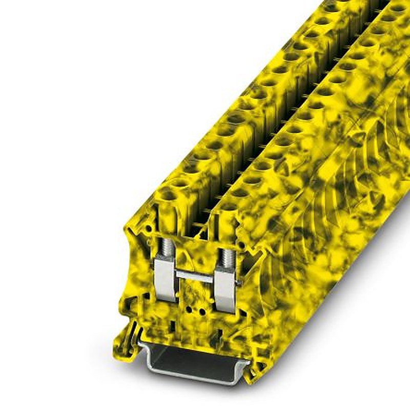 Phoenix Contact 3047647 UT 6-FE Series Feed Through Terminal Block Black, Yellow, 0.2mm², 10 mm², 1-Level, Screw