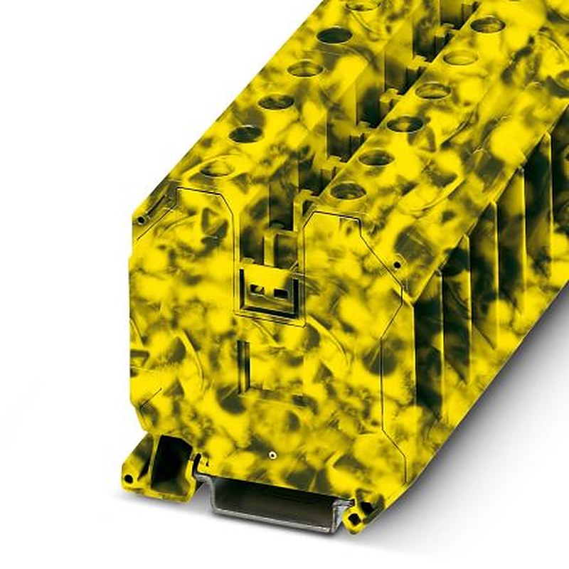 Phoenix Contact 3047676 UT 35-FE Series Feed Through Terminal Block Black, Yellow, 1.5mm², 50 mm², 1-Level, Screw